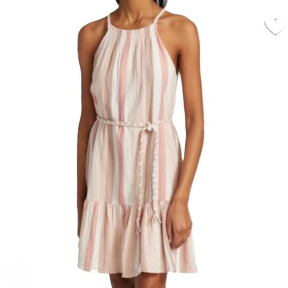 beachlunchlounge Stripe Shift Sun Dress Rope Tie Sash Sleeveless Gauzy Flowey XL - Picture 1 of 9